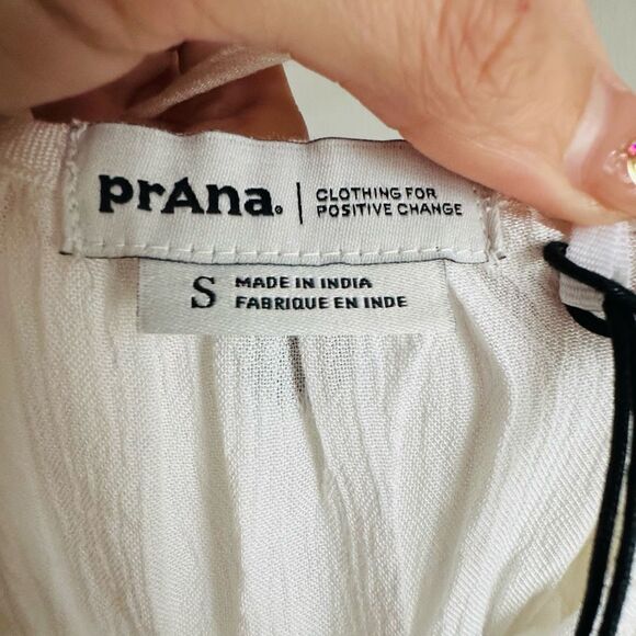 PRANA‎ Fernie Wide Leg White Jumpsuit NWT – Size Small – Adjustable Straps Modal - Picture 3 of 12